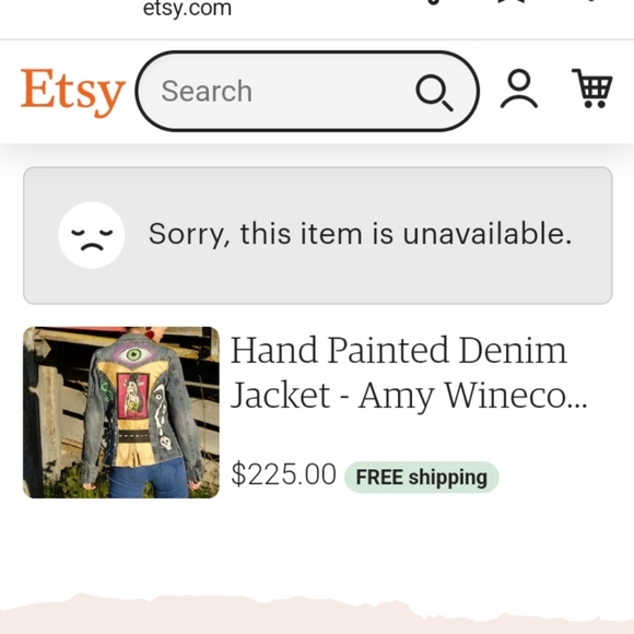 Hand painted Pescara denim jacket - Picture 4 of 4